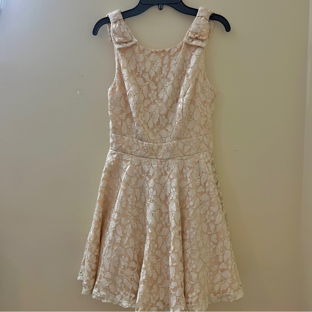 cream color laced dress